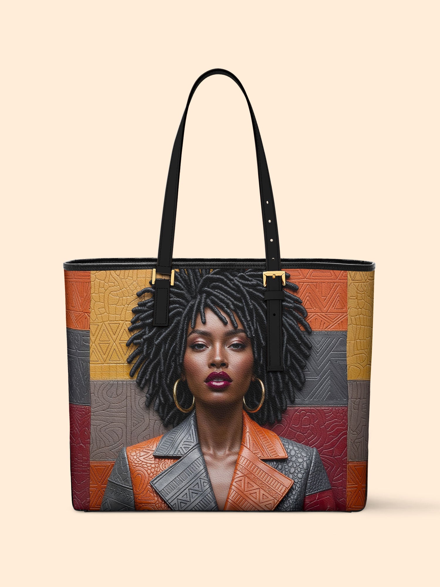 Pattern Code Leather Tote QR0XD020