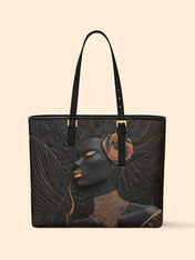 Verdant Glow Sleek Leather Tote QR0TD295