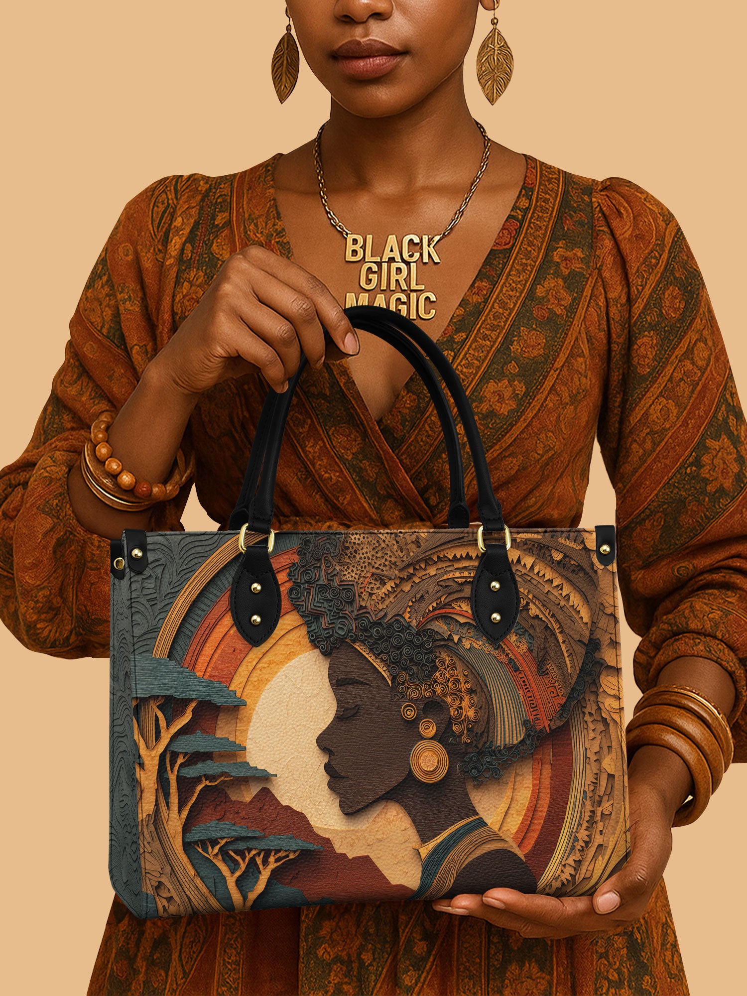 African Queen Essence Premium Leather Handbag QR0TD133