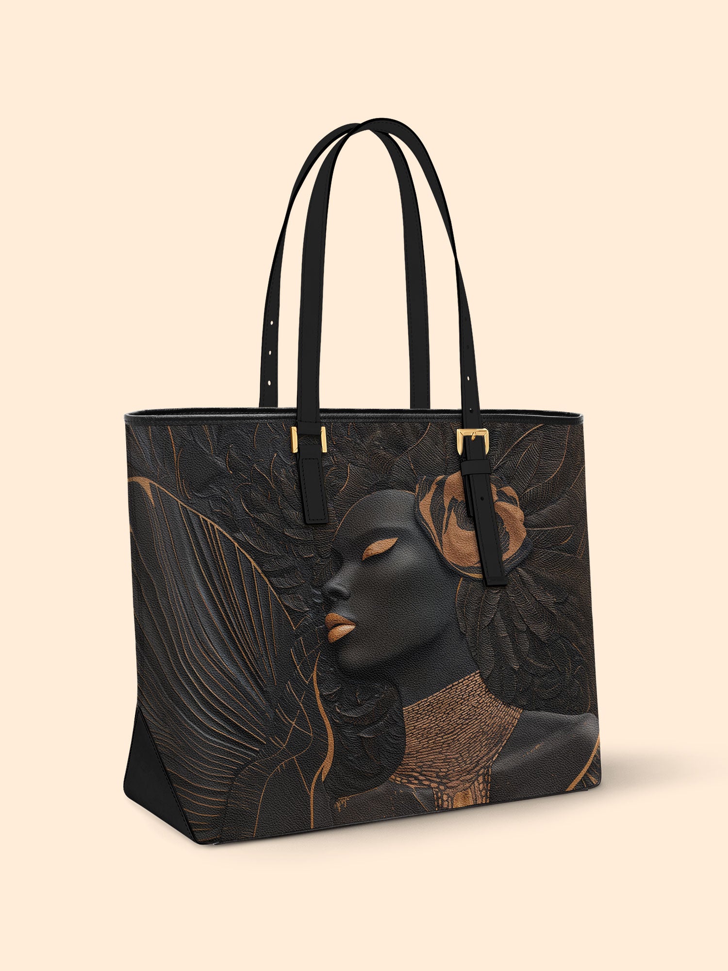 Verdant Glow Sleek Leather Tote QR0TD295