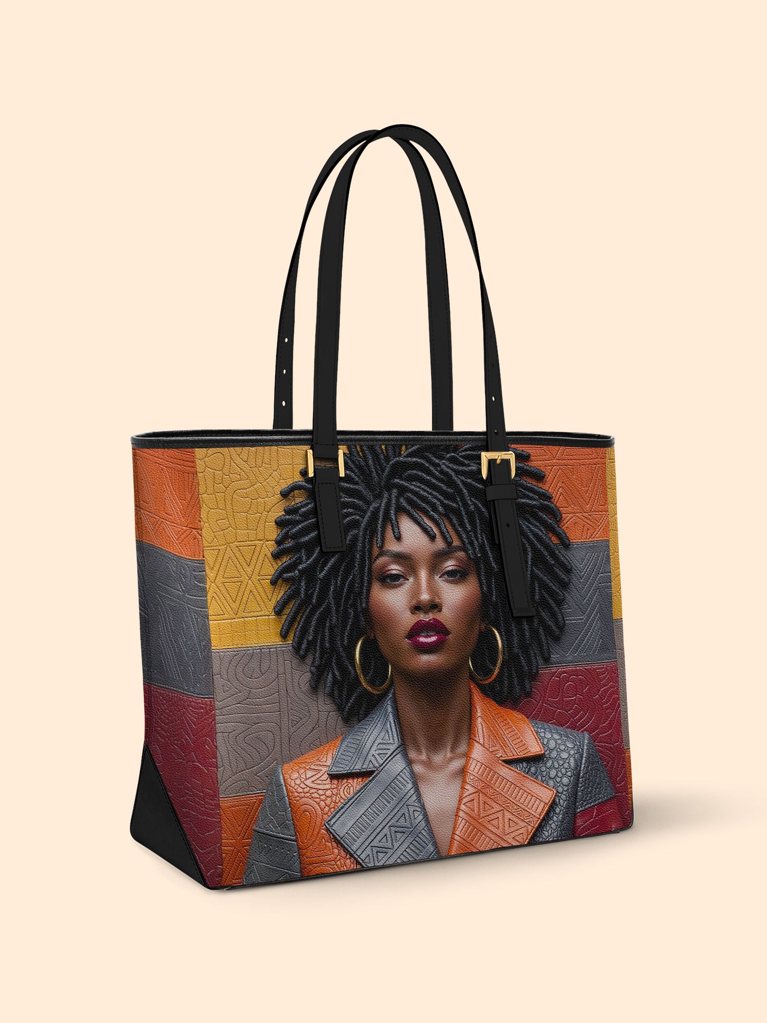 Pattern Code Leather Tote QR0XD020