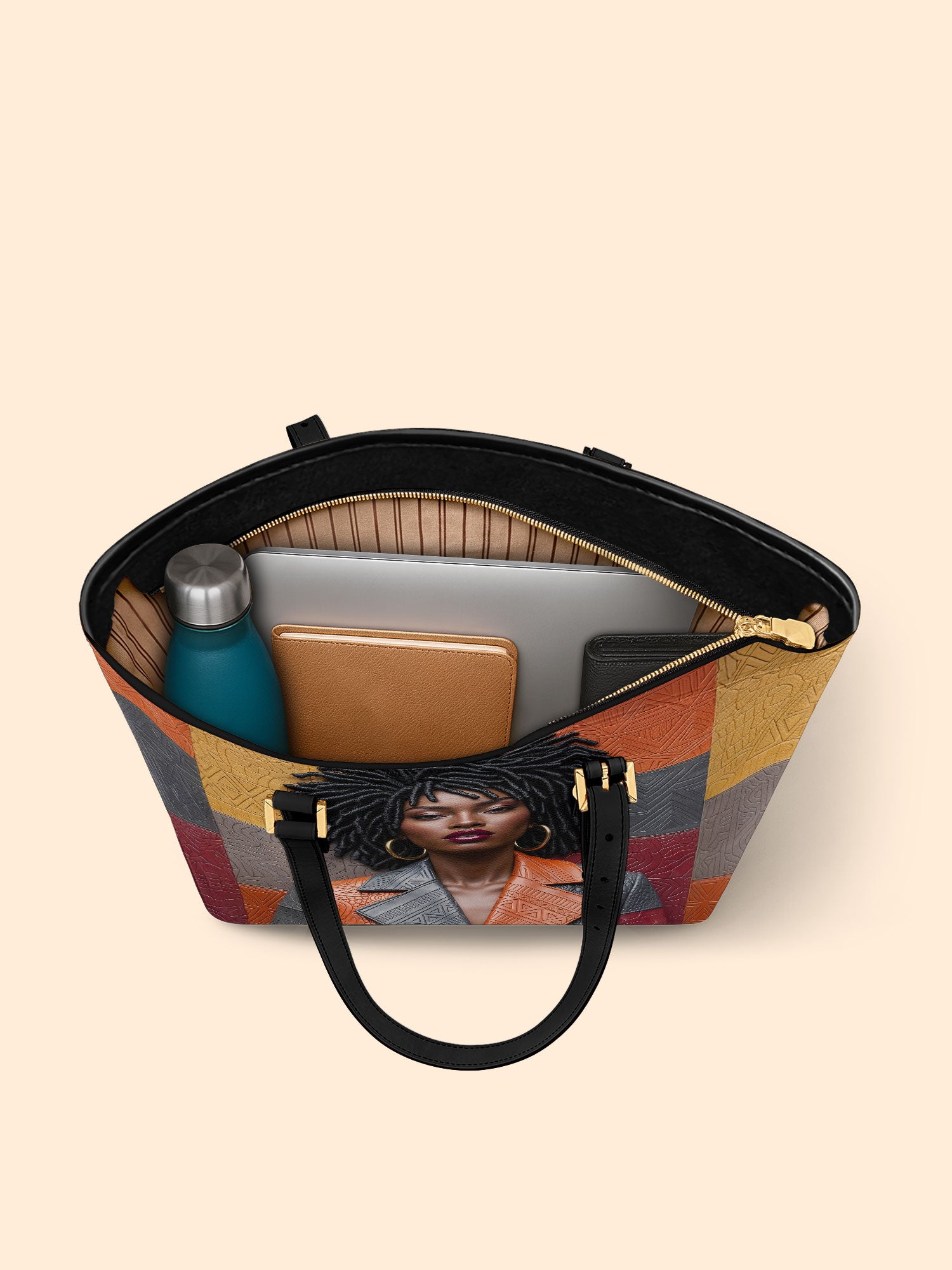 Pattern Code Leather Tote QR0XD020