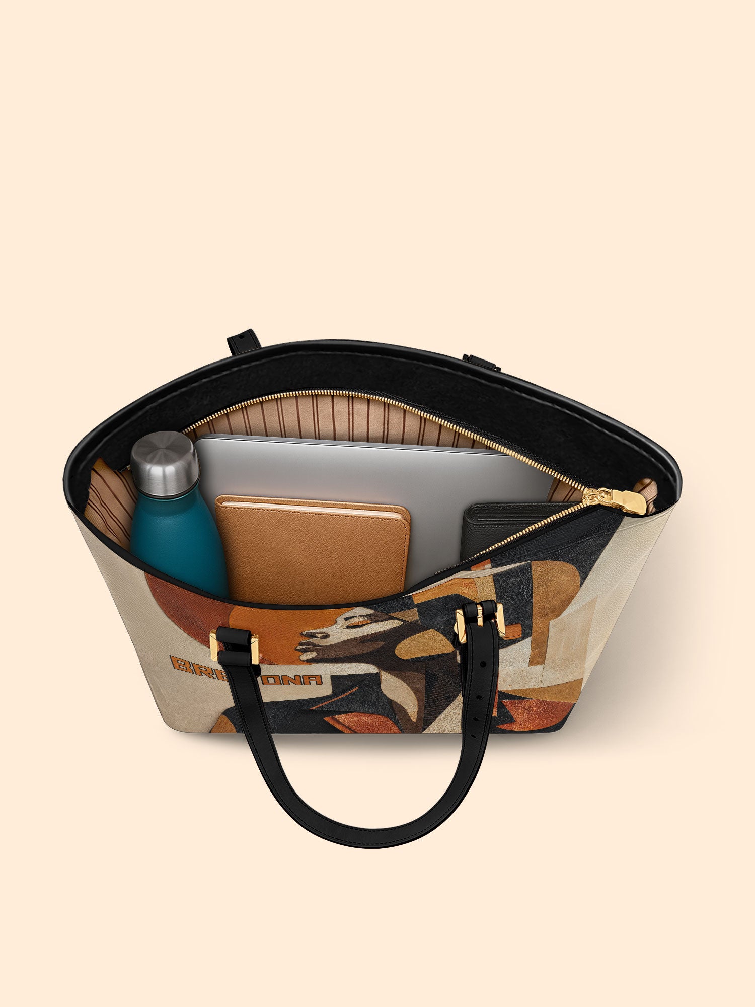 Geo Muse Sleek Leather Tote