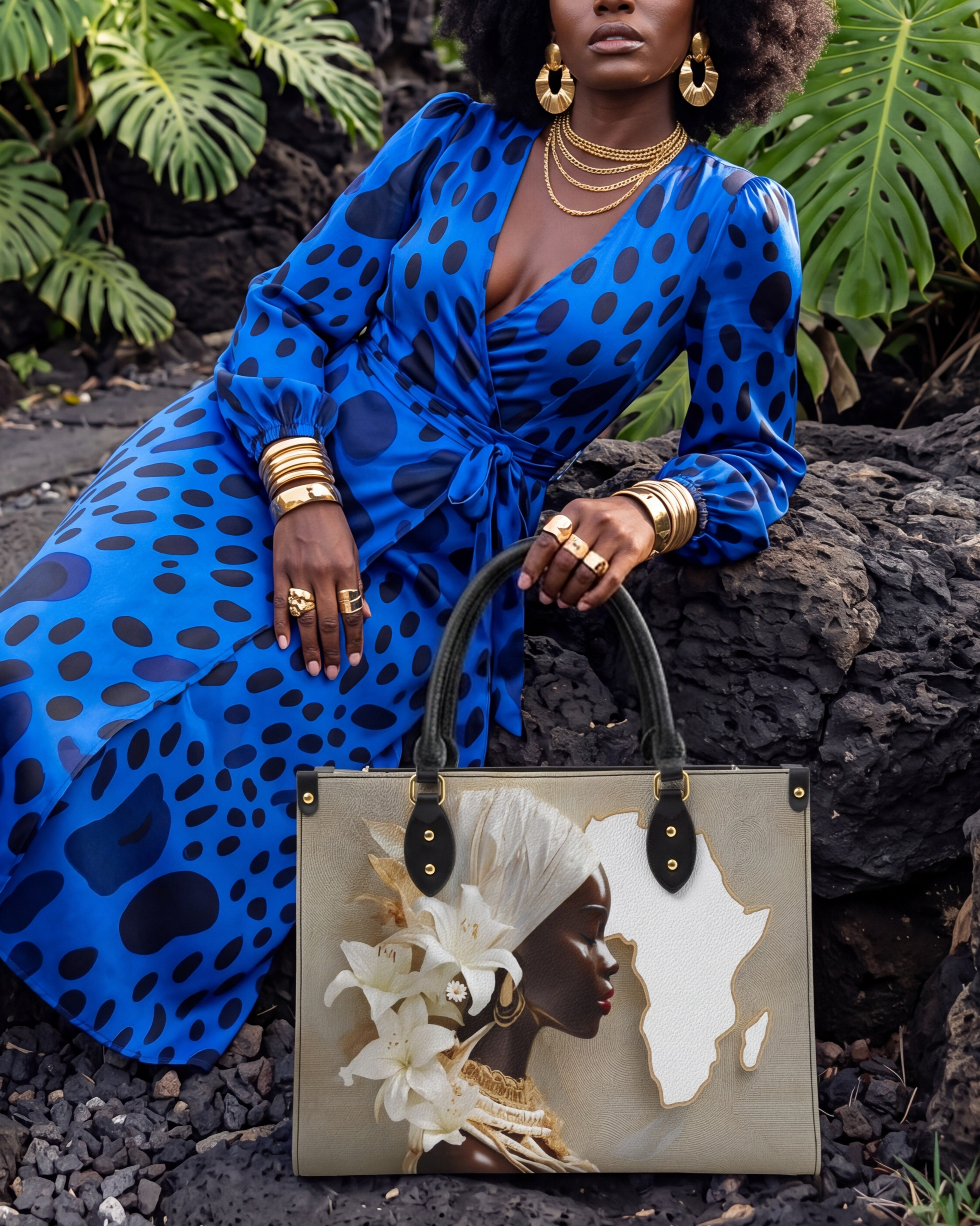 African Brilliance Premium Leather Handbag QR0XD536