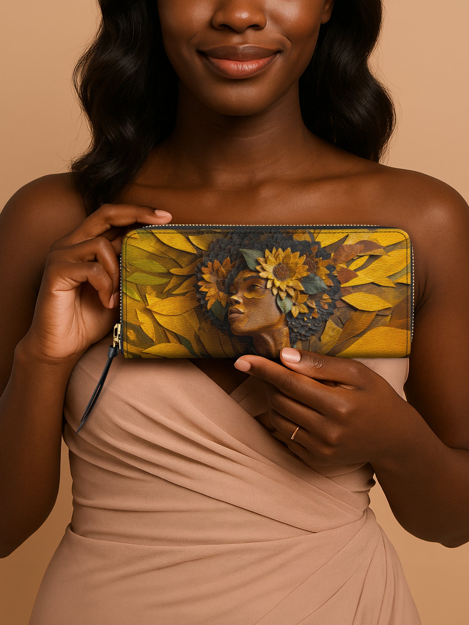 Golden Sunflower Slimline Zippy Wallet QR0TD381
