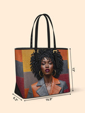Pattern Code Leather Tote QR0XD020