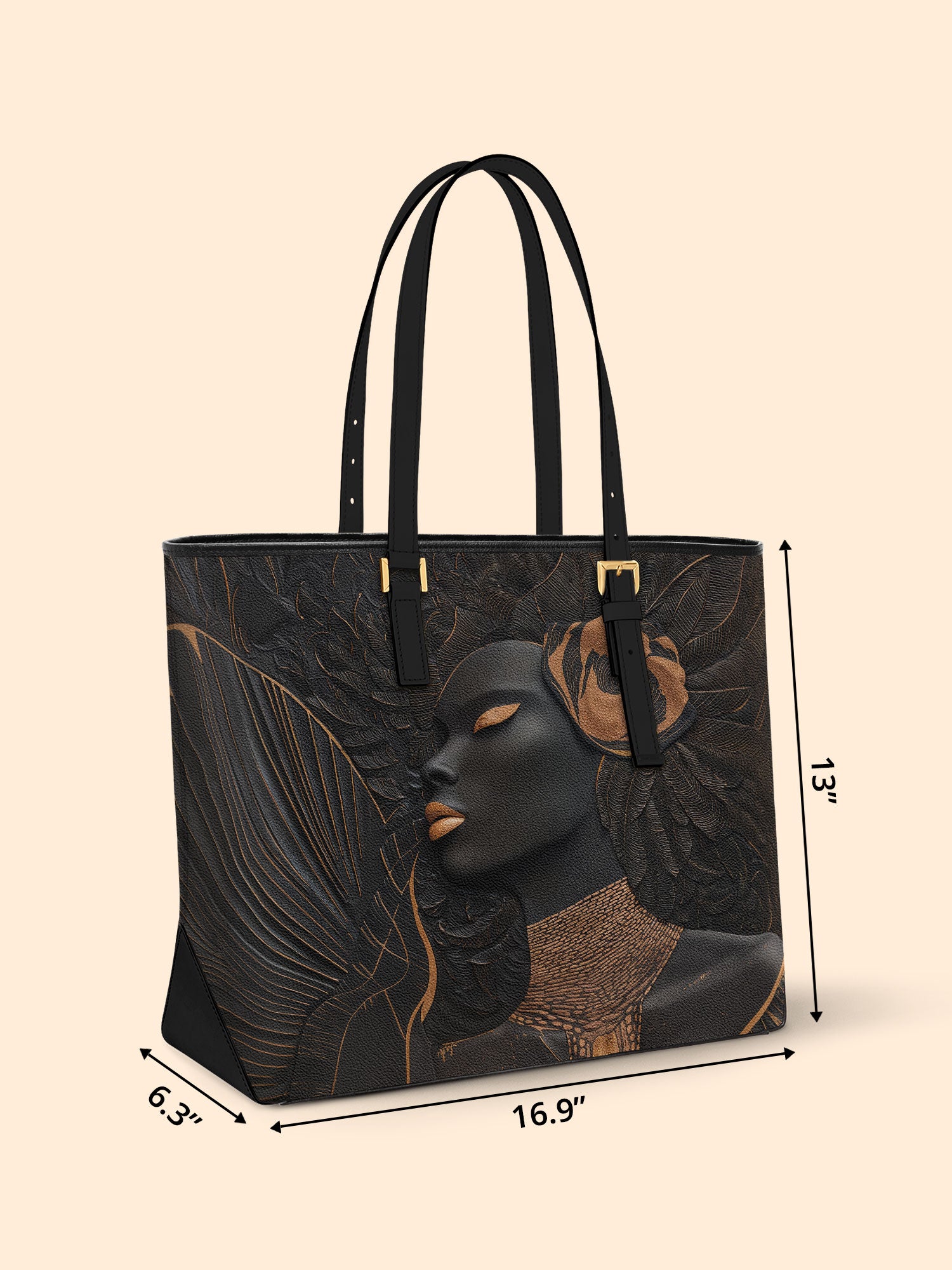 Verdant Glow Sleek Leather Tote QR0TD295