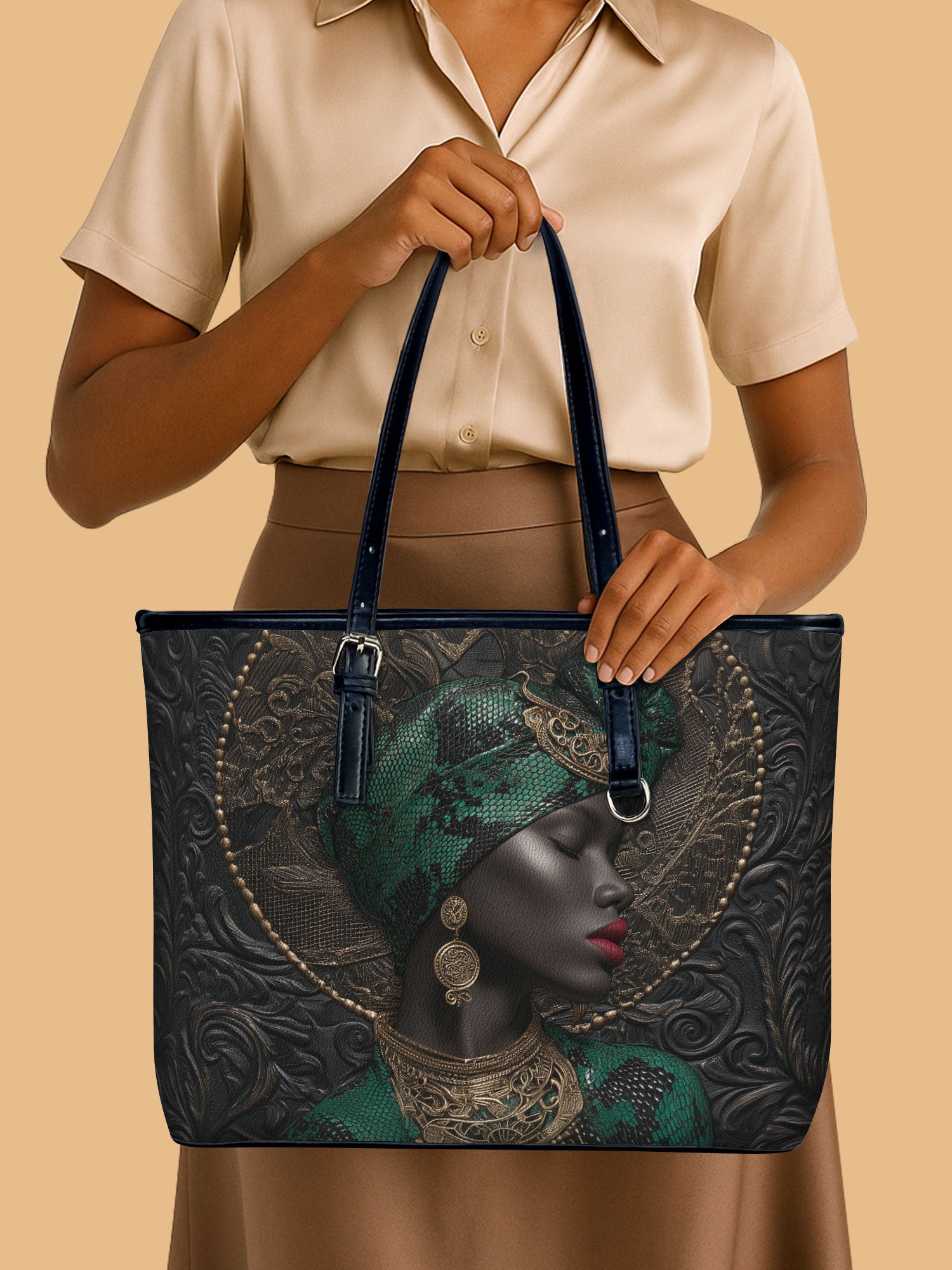 African Serpent Leather Bucket Bag QR0XD776