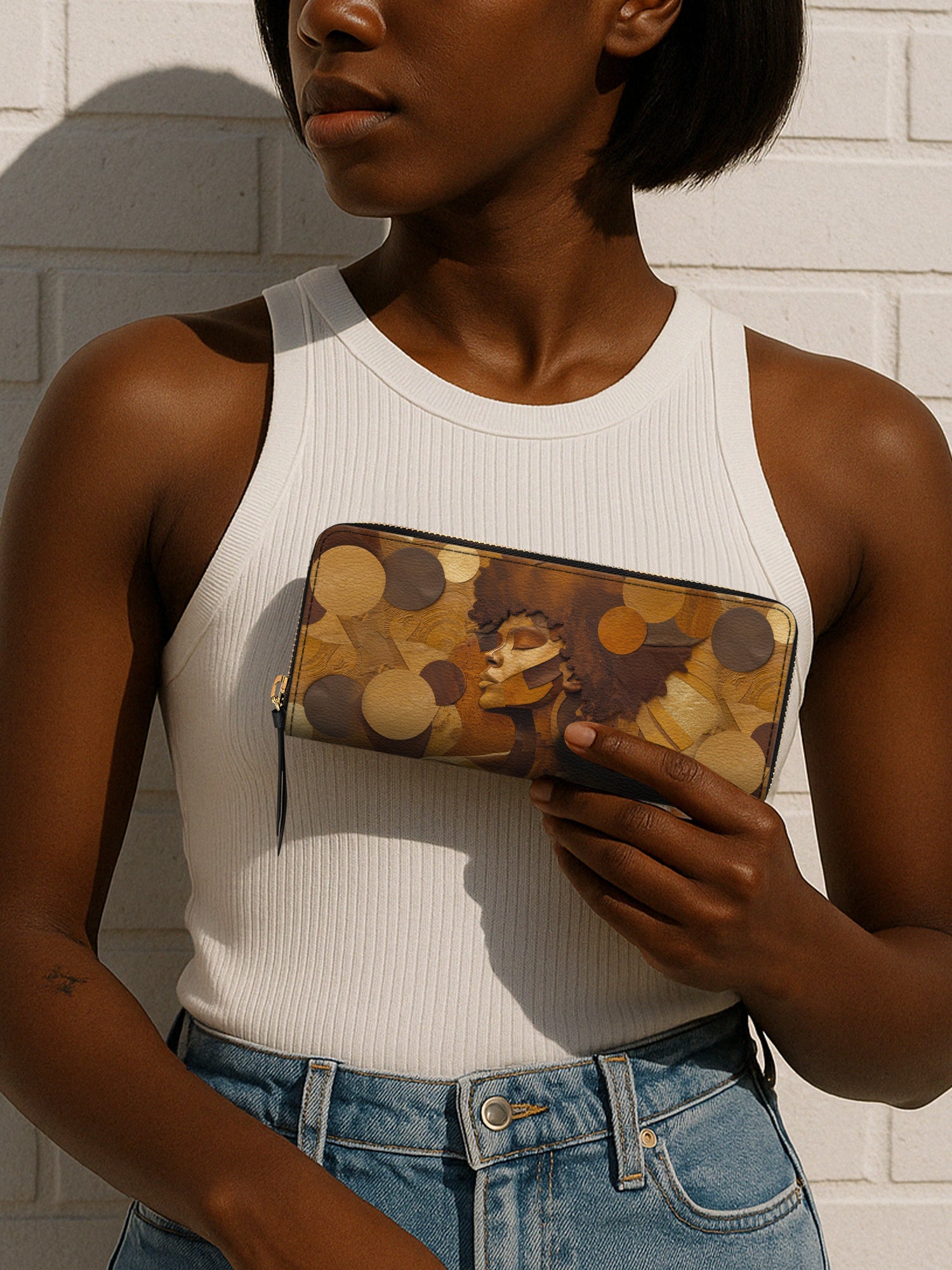 Golden Melanin Slimline Zippy Wallet QR0TD044