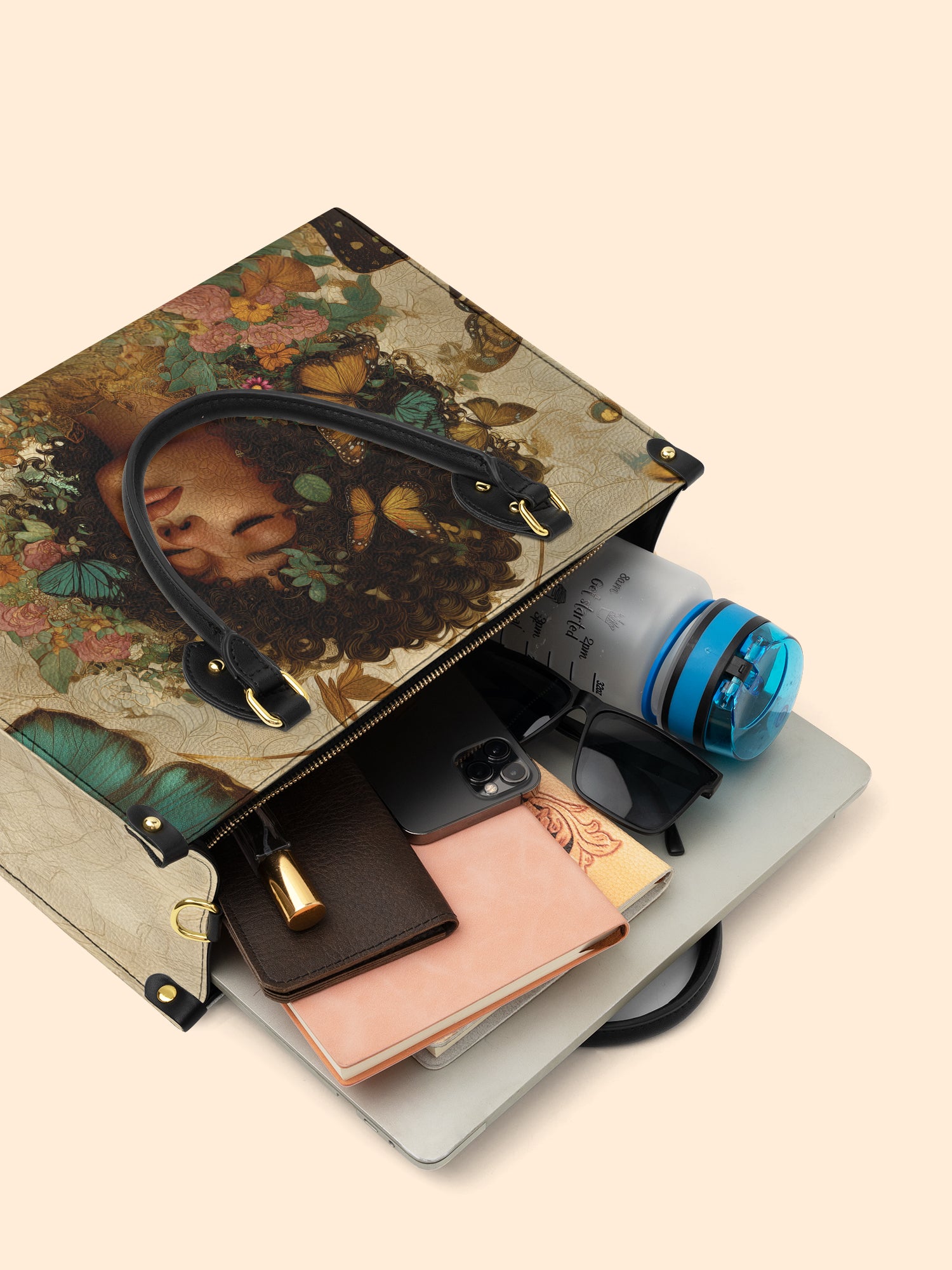 Floral Queen Premium Leather Handbag QR0HH108