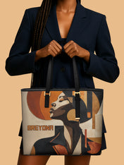 Geo Muse Sleek Leather Tote