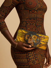 Golden Sunflower Slimline Zippy Wallet QR0TD381