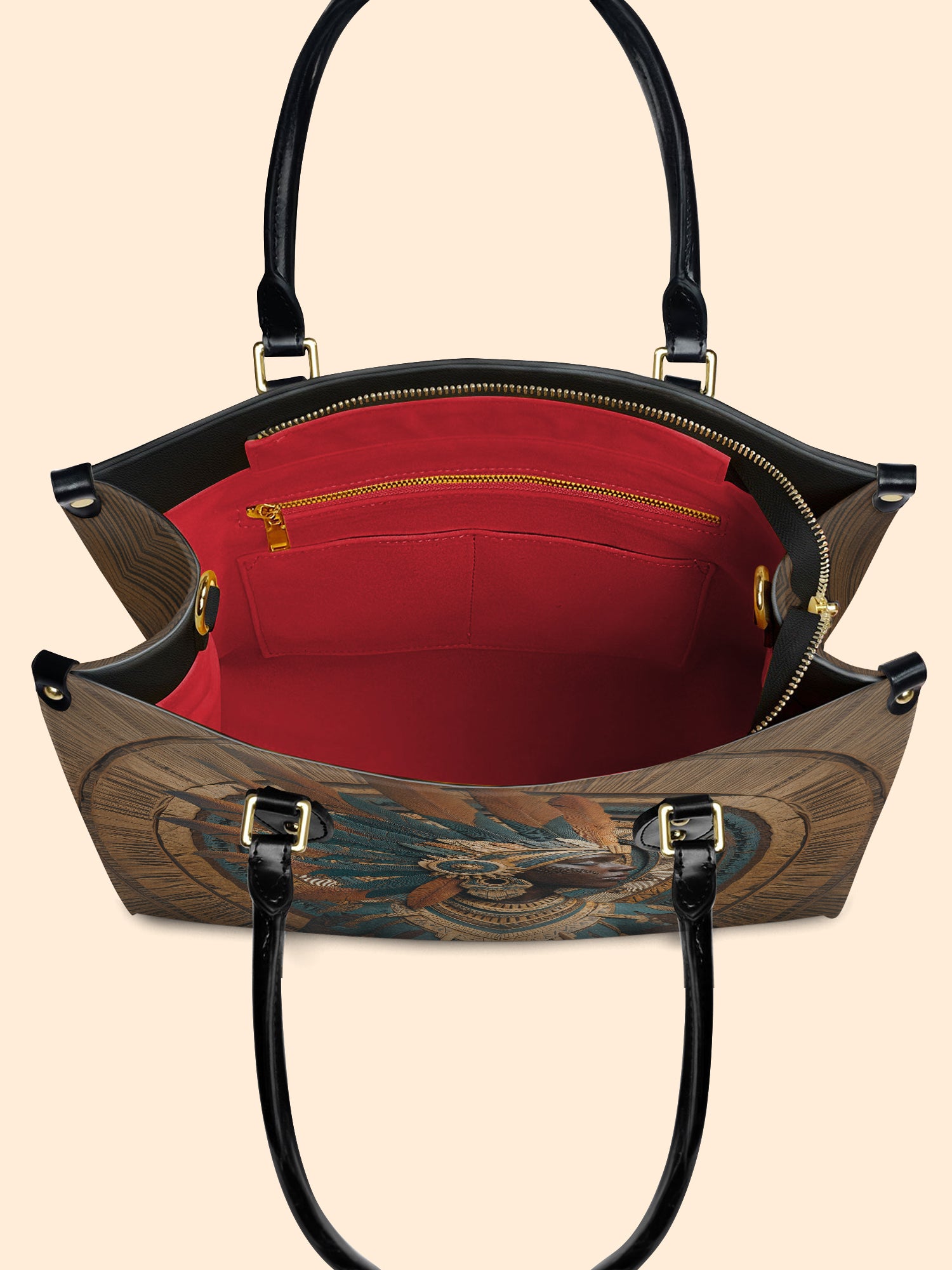 Sacred Grain Premium Leather Handbag QR0TD376