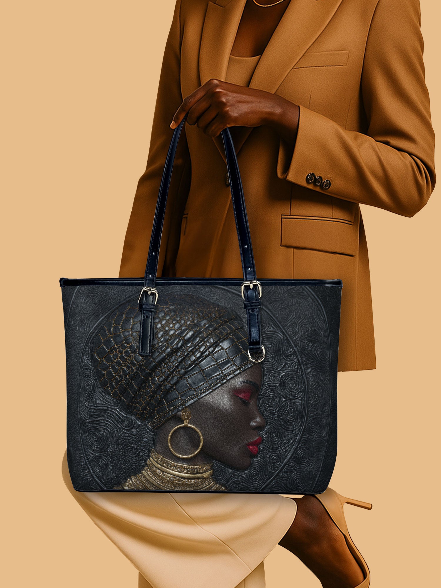 Artistry of Africa Leather Bucket Bag QR0XD777