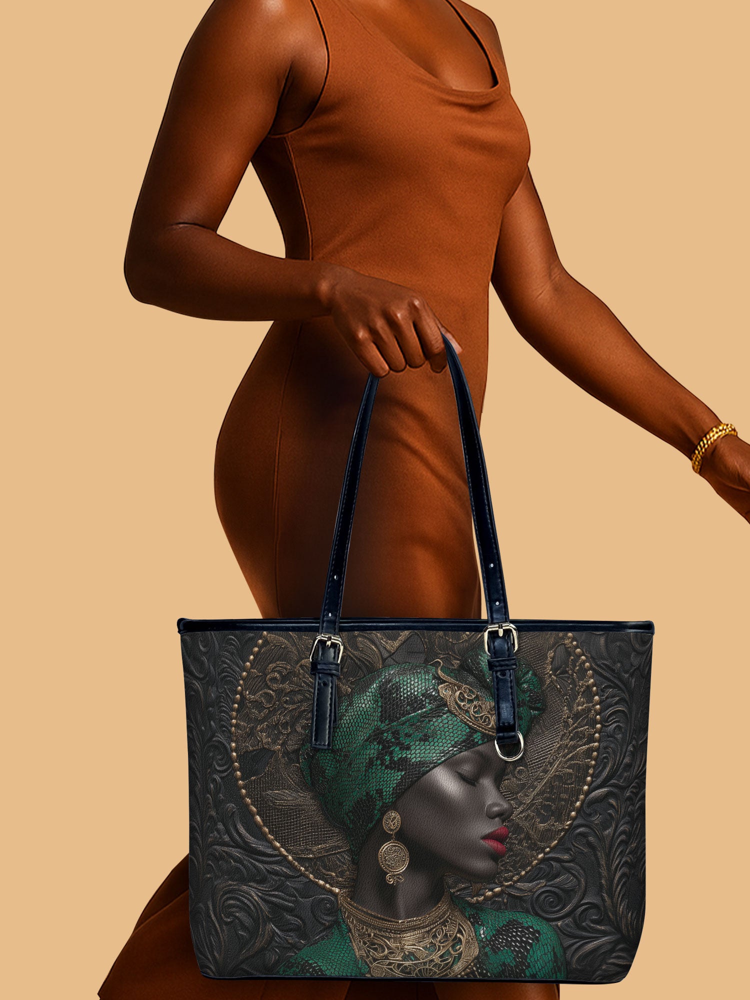 African Serpent Leather Bucket Bag QR0XD776
