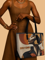 Geo Muse Sleek Leather Tote