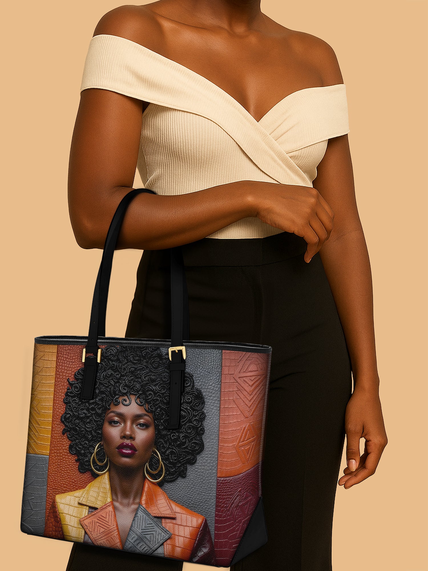 Coded Skin Leather Tote QR0XD021