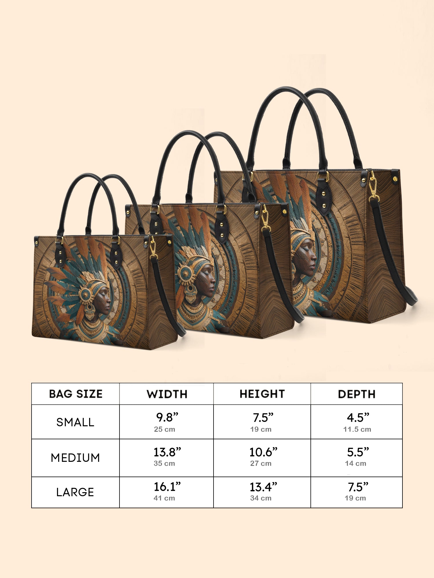 Sacred Grain Premium Leather Handbag QR0TD376