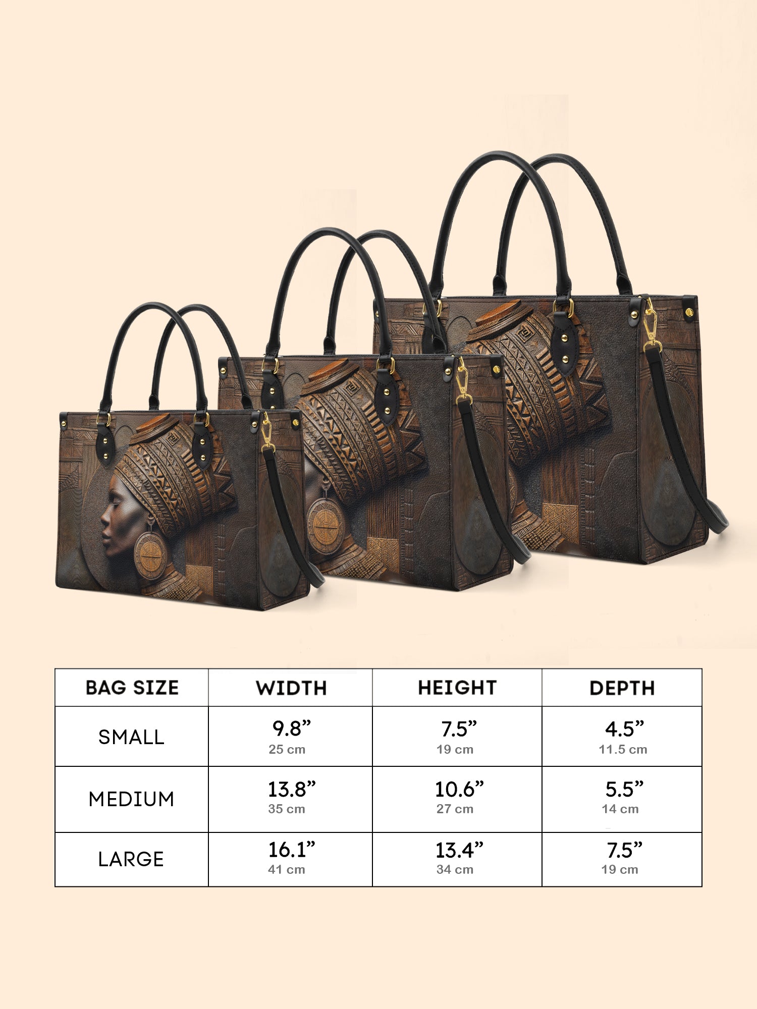 Bronze Serenity Premium Leather Handbag QR0TV078