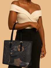 Verdant Glow Sleek Leather Tote QR0TD295