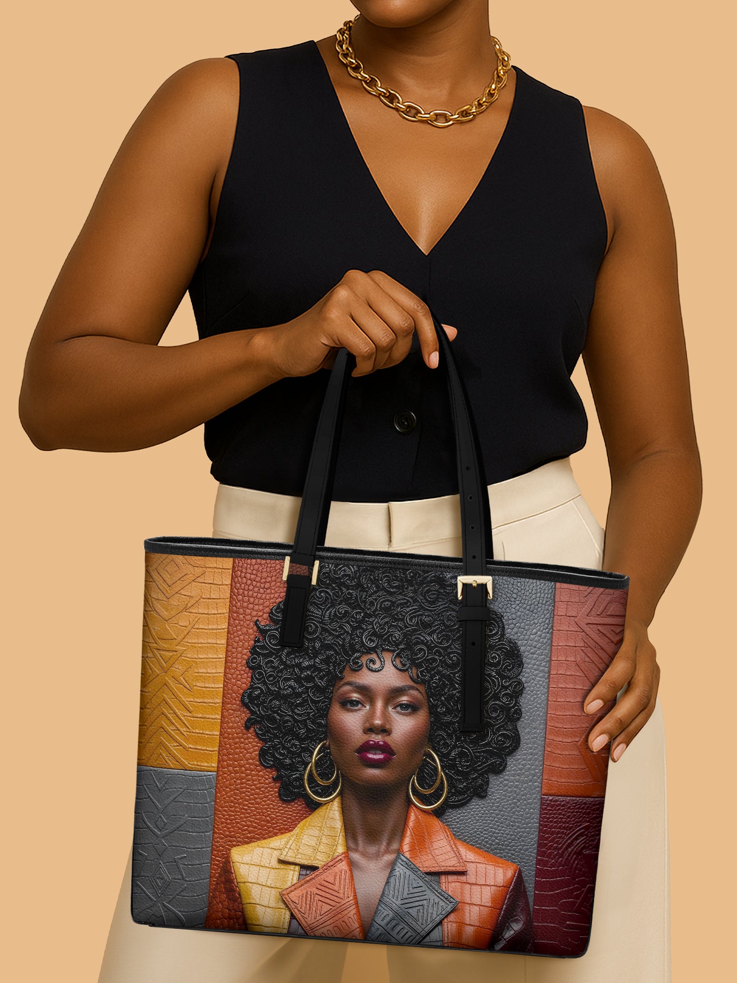 Coded Skin Leather Tote QR0XD021