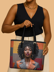 Pattern Code Leather Tote QR0XD020