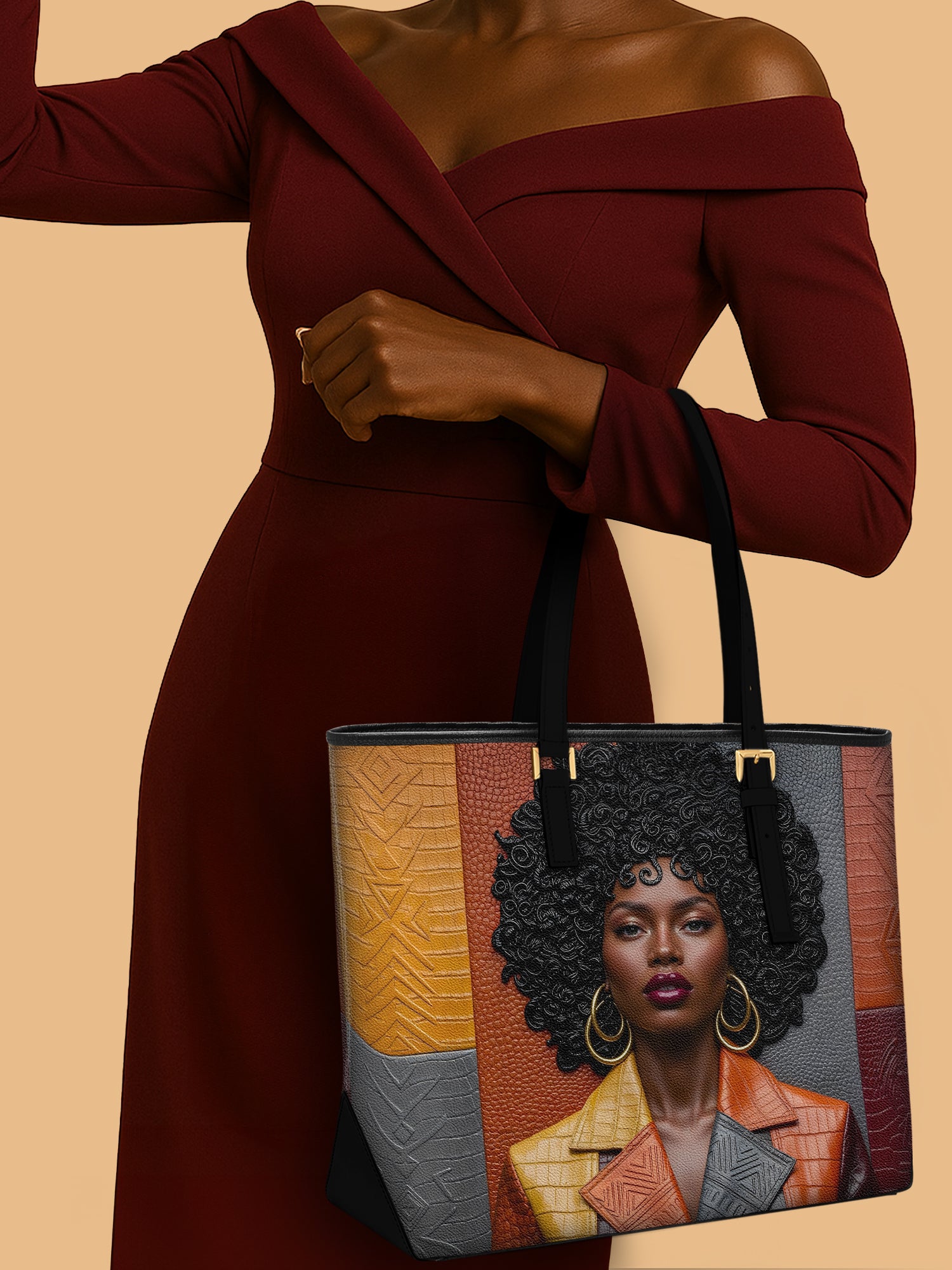 Coded Skin Leather Tote QR0XD021