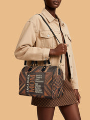 Black Mom Pride Leather Boston Bag QR0TV273