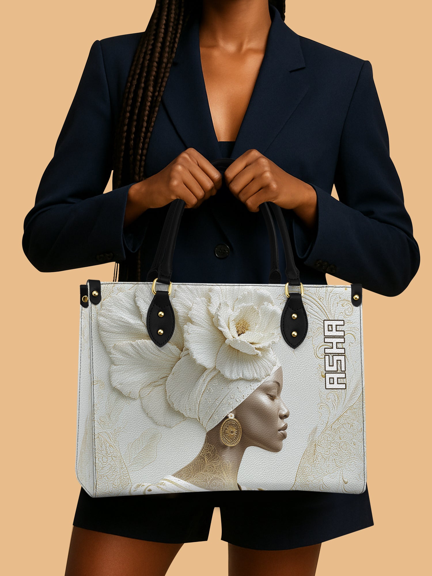Luminous Bloom Premium Leather Handbag