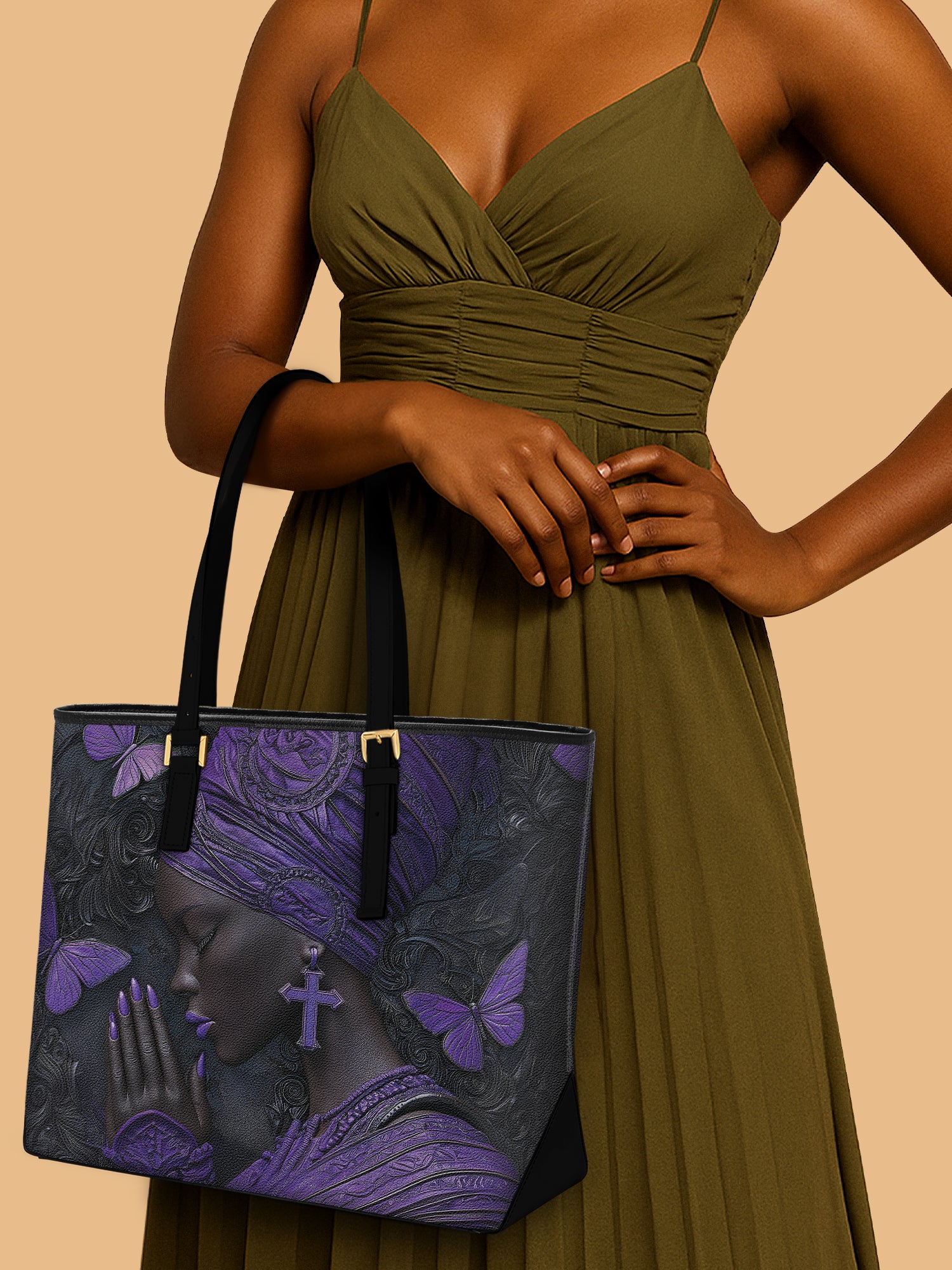 Godly Essence Sleek Leather Tote QR0TV238