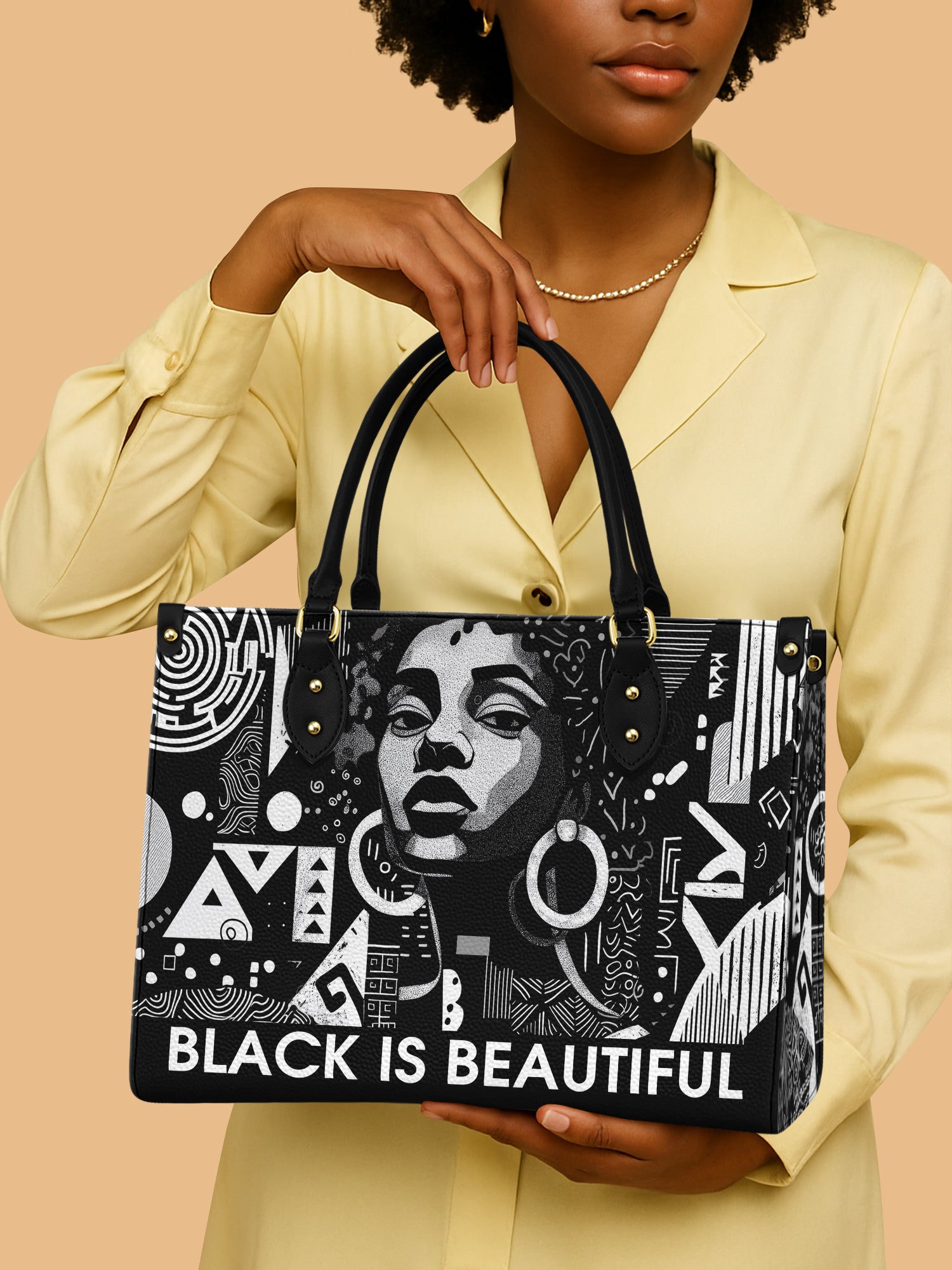 Black Beauty Premium Leather Handbag QR0XD1026