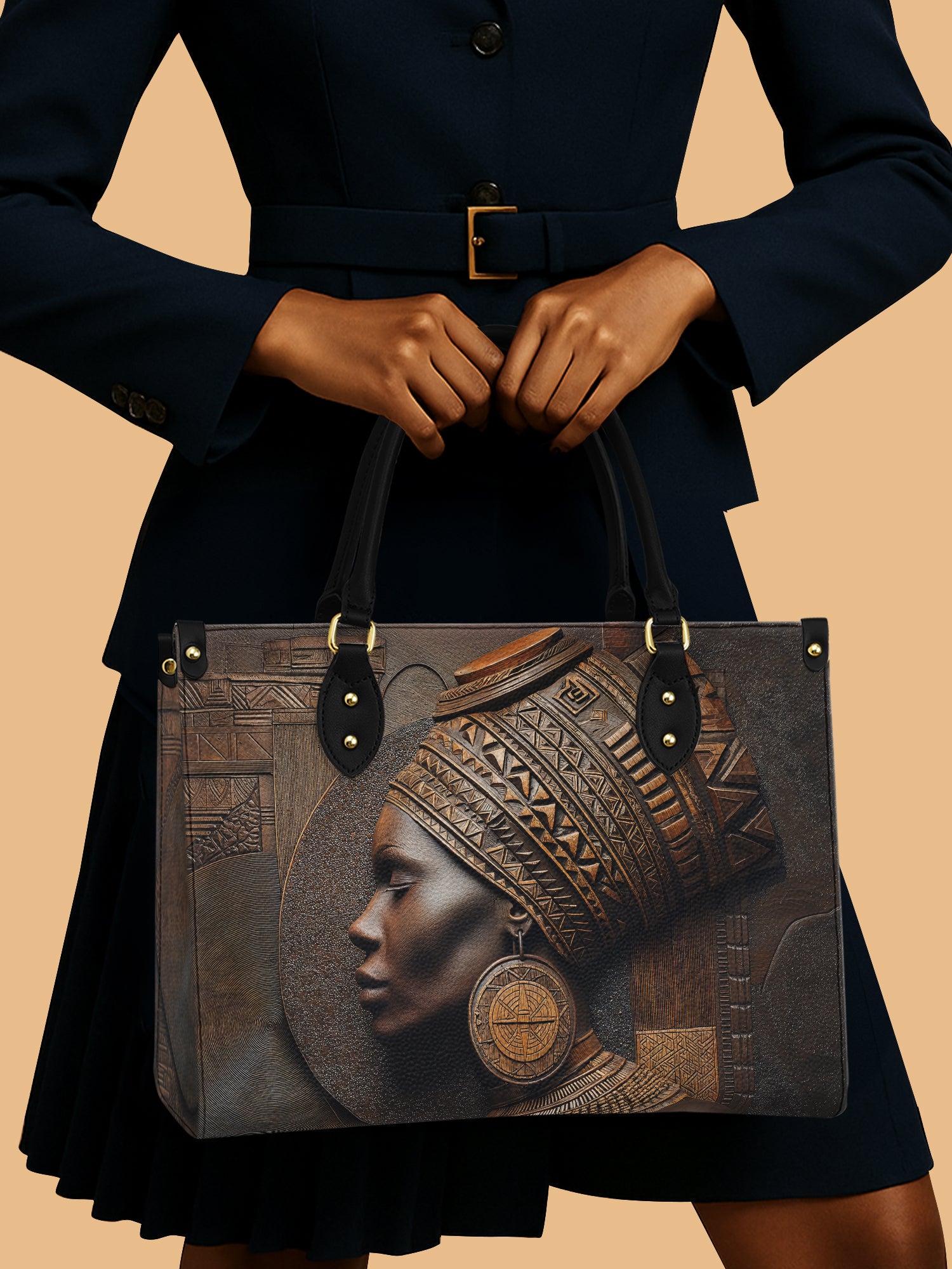 Bronze Serenity Premium Leather Handbag QR0TV078
