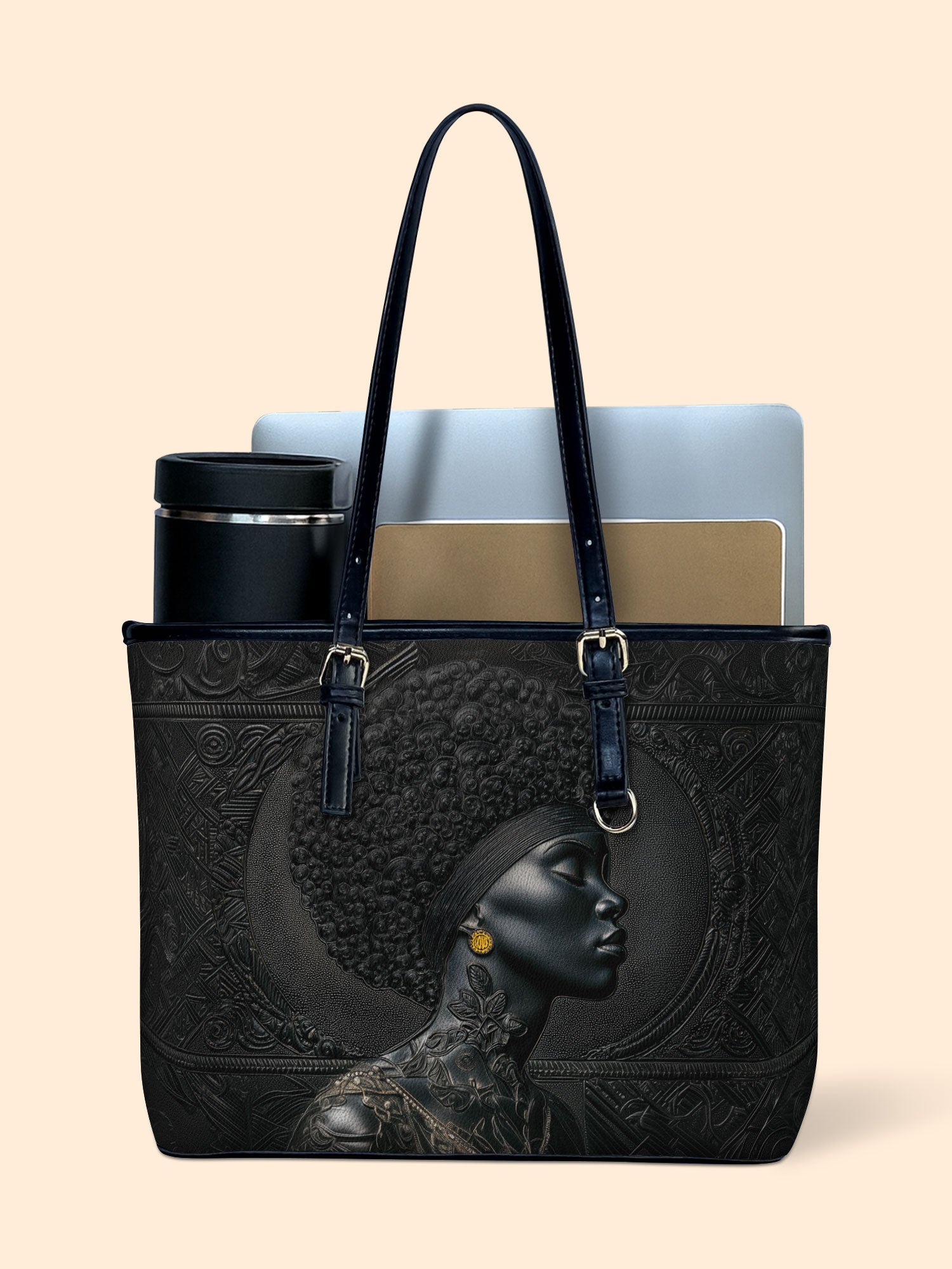 Crowned In Onyx Leather Bucket Bag QR0XD728