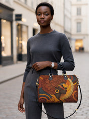 Royal Vision Leather Boston Bag QR0TD313