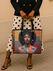 Pattern Code Leather Tote QR0XD020