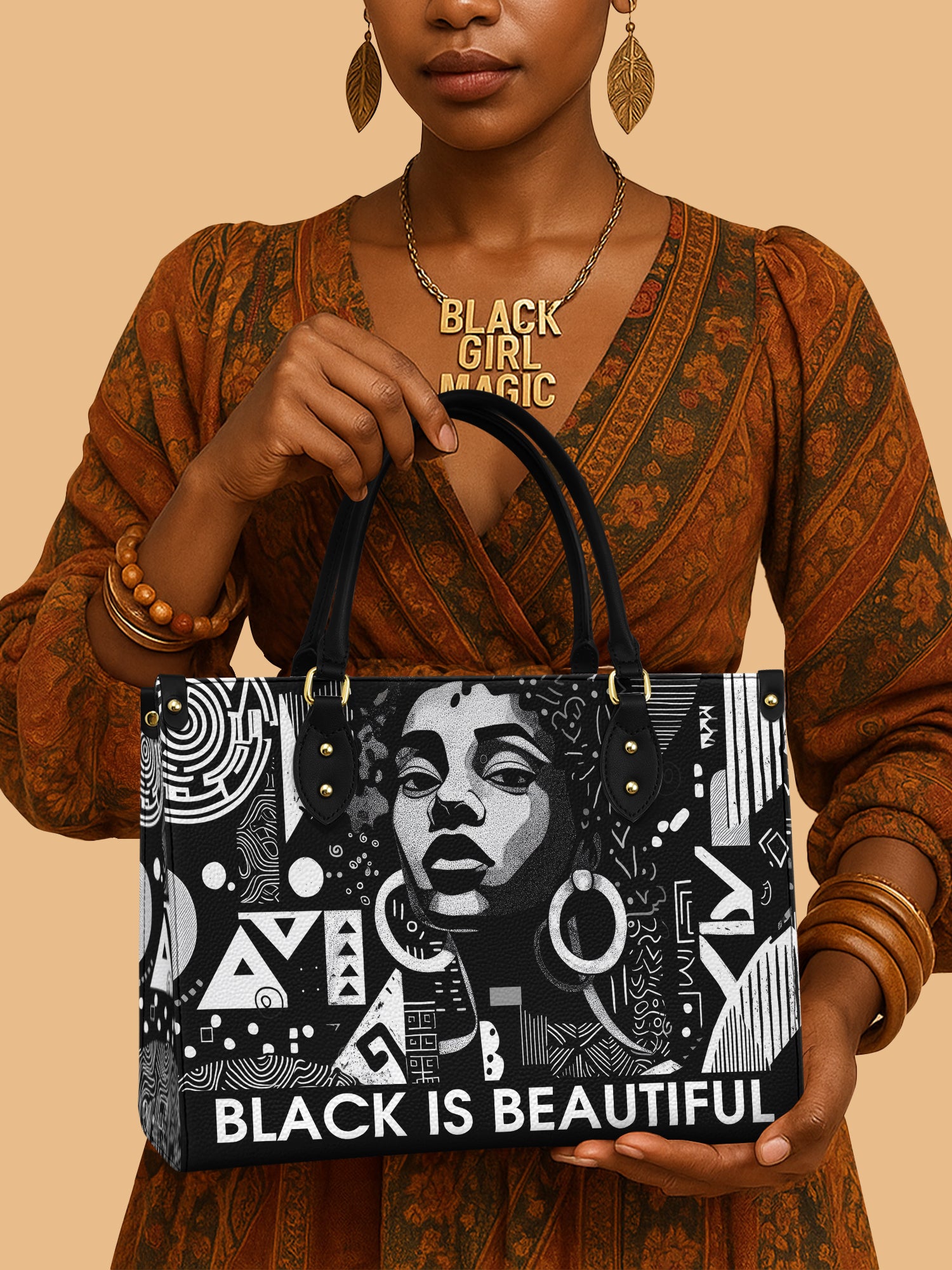 Black Beauty Premium Leather Handbag QR0XD1026