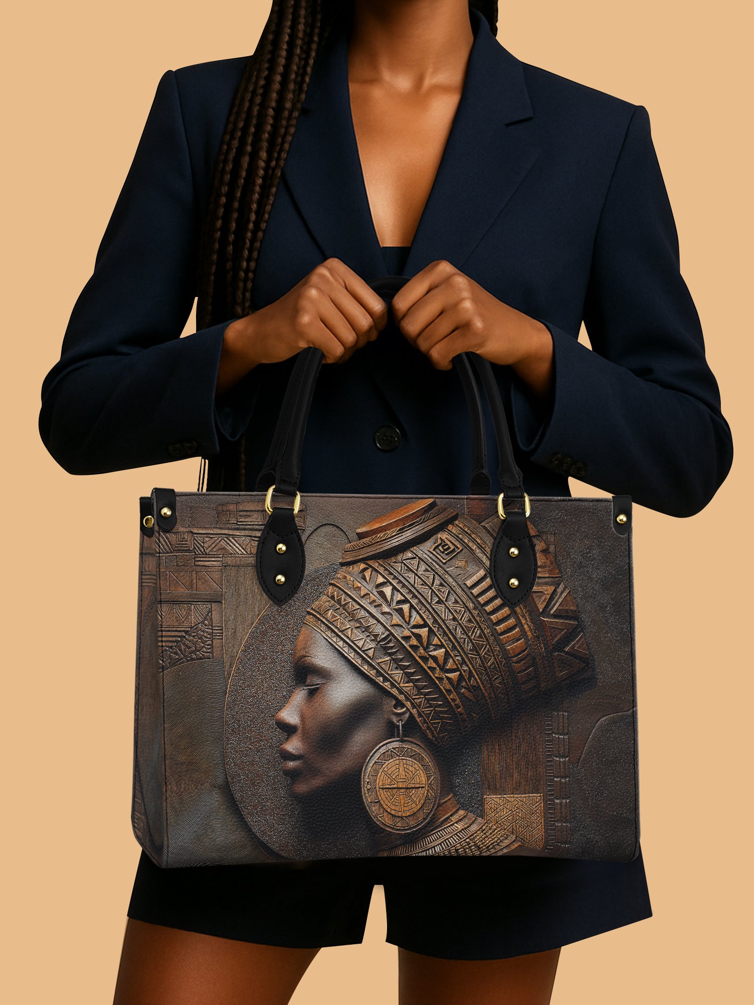 Bronze Serenity Premium Leather Handbag QR0TV078