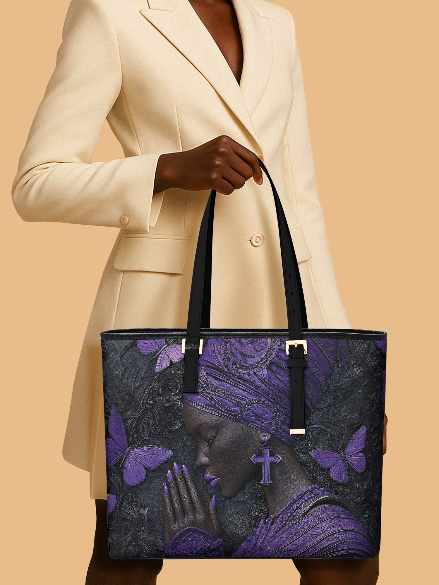 Godly Essence Sleek Leather Tote QR0TV238