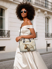 Ivory Blossom Leather Boston Bag QR0TV067