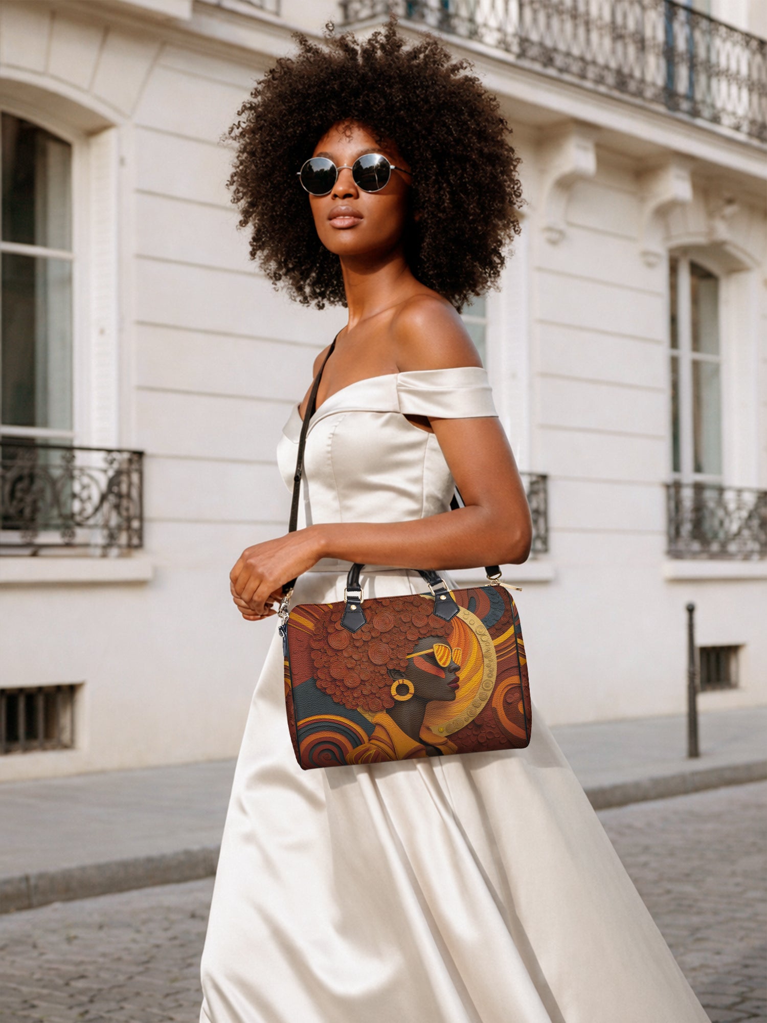 Royal Vision Leather Boston Bag QR0TD313