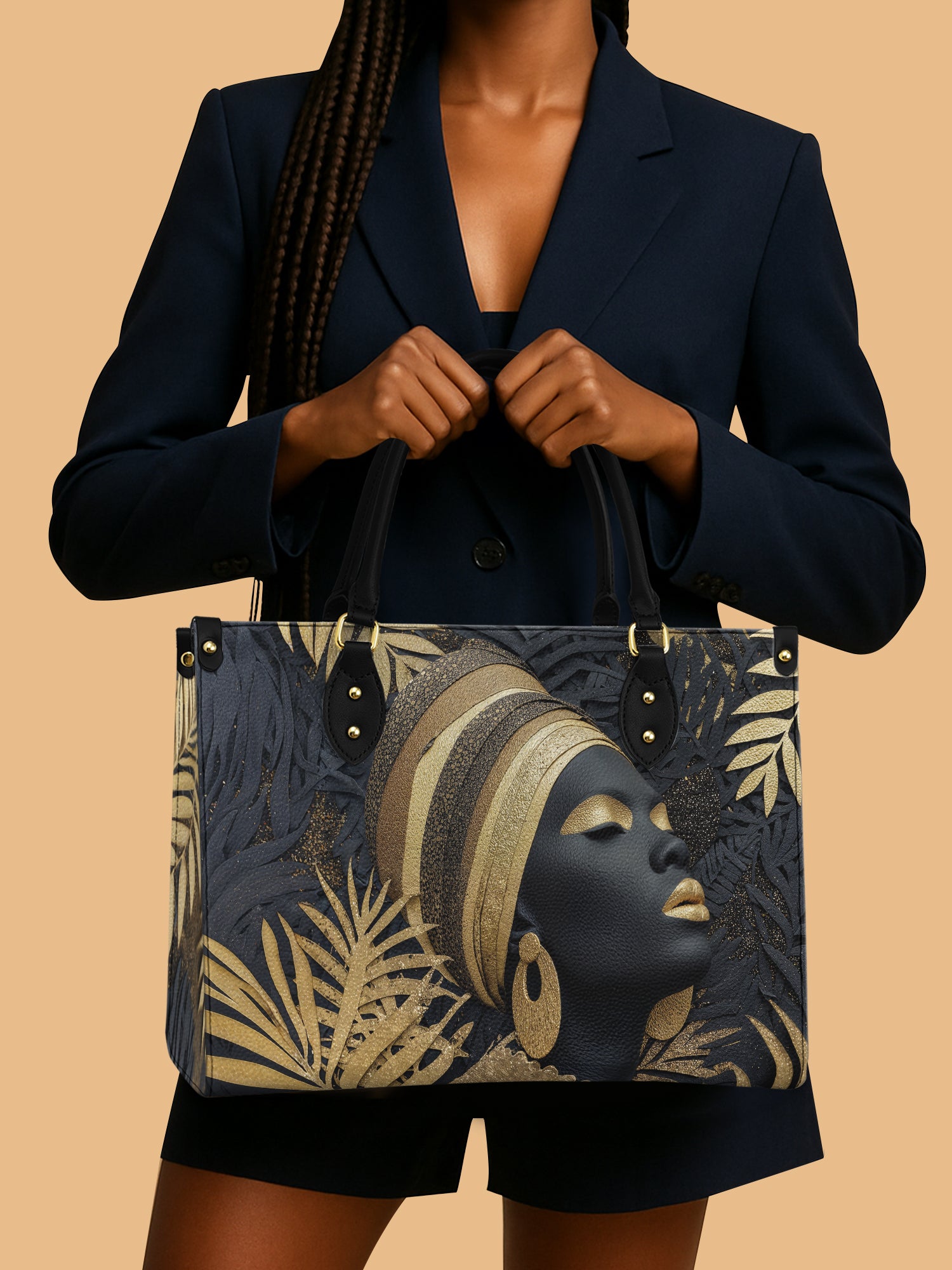 Ebony Majesty Premium Leather Handbag QR0TD121