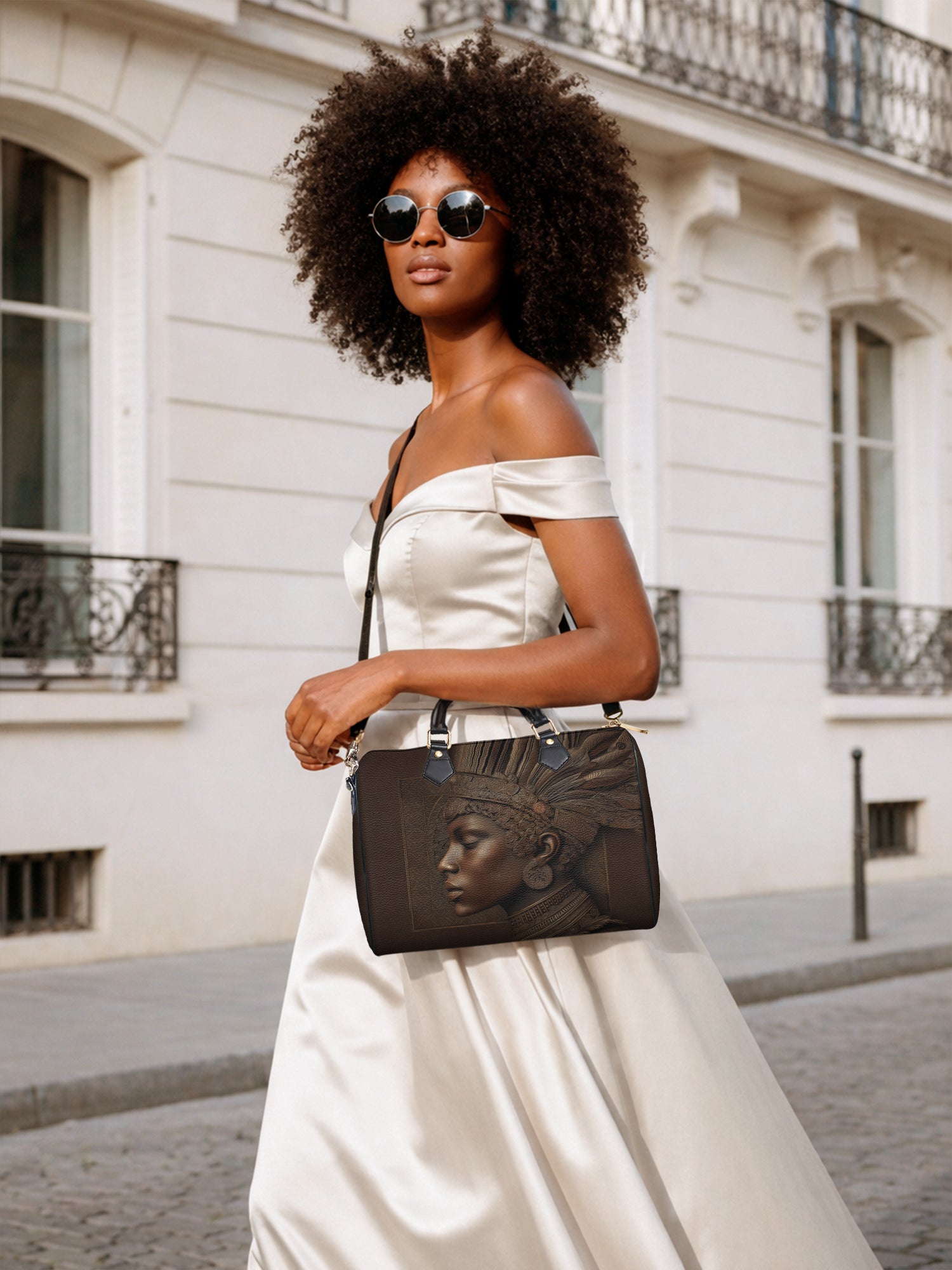 Back To Africa V1 Leather Boston Bag QR0XD730