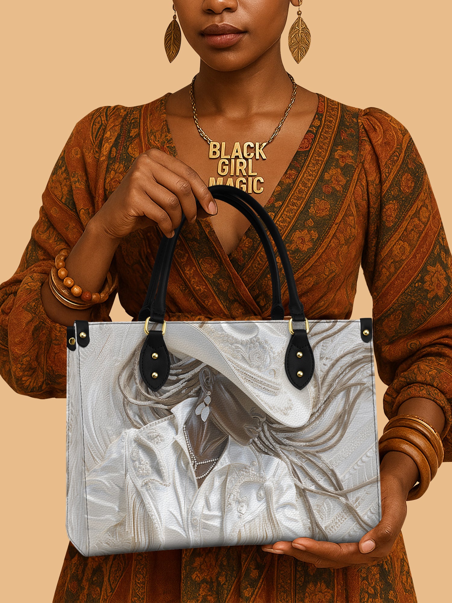 Ebony Dust Premium Leather Handbag QR0TD450