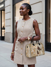 Divine Melanin Leather Boston Bag QR0TD553