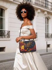 African Aspirations Leather Boston Bag QR0HH057