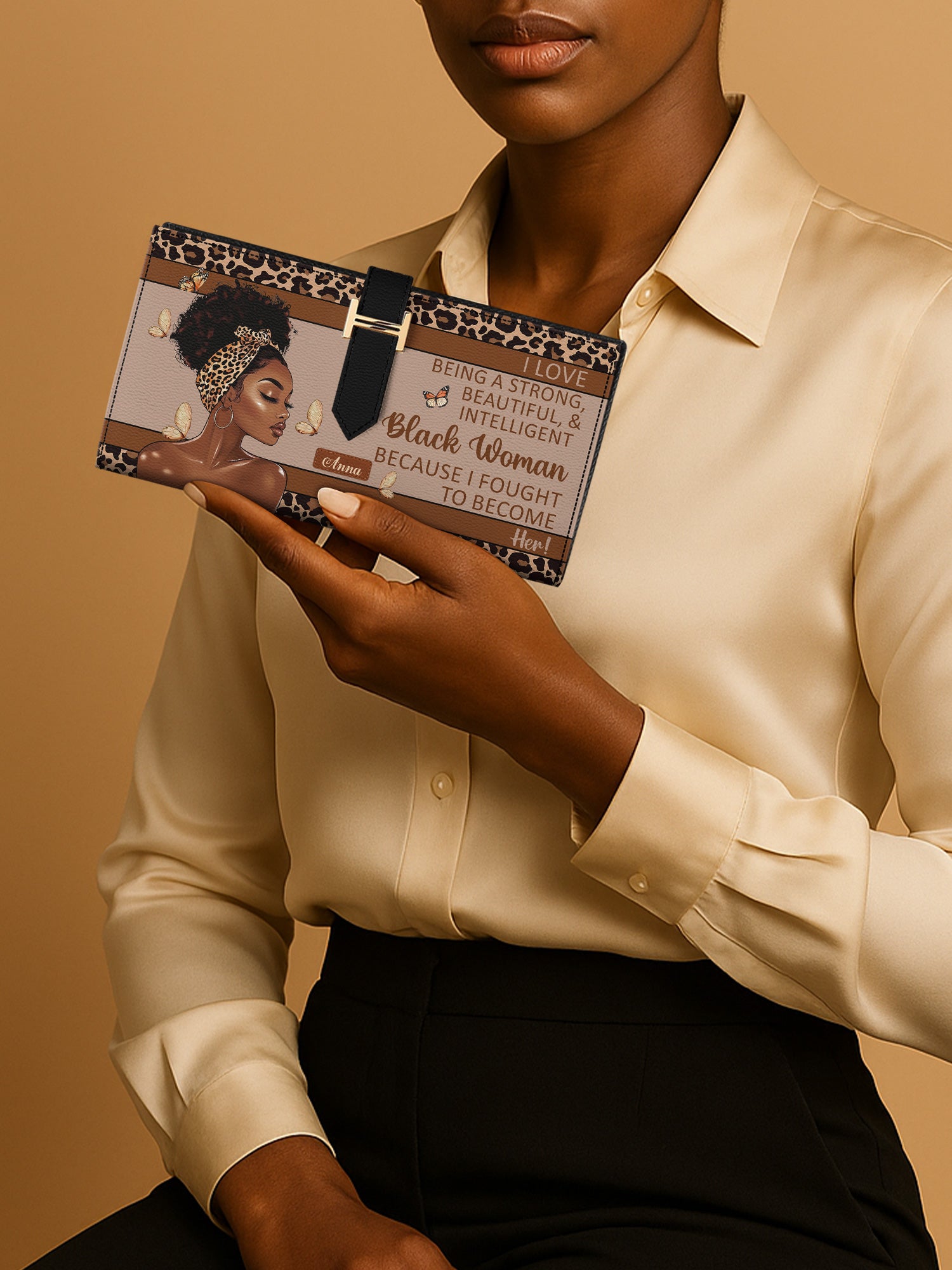 Strong Black Woman Tab Closure Wallet