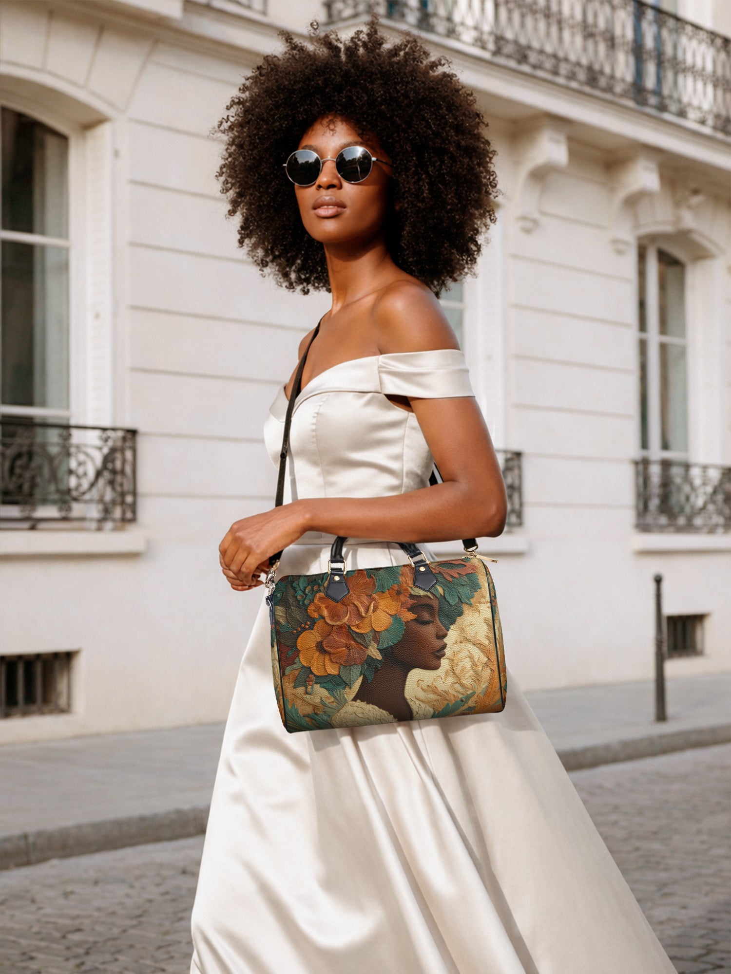 Blossom Divinity Leather Boston Bag QR0HH070