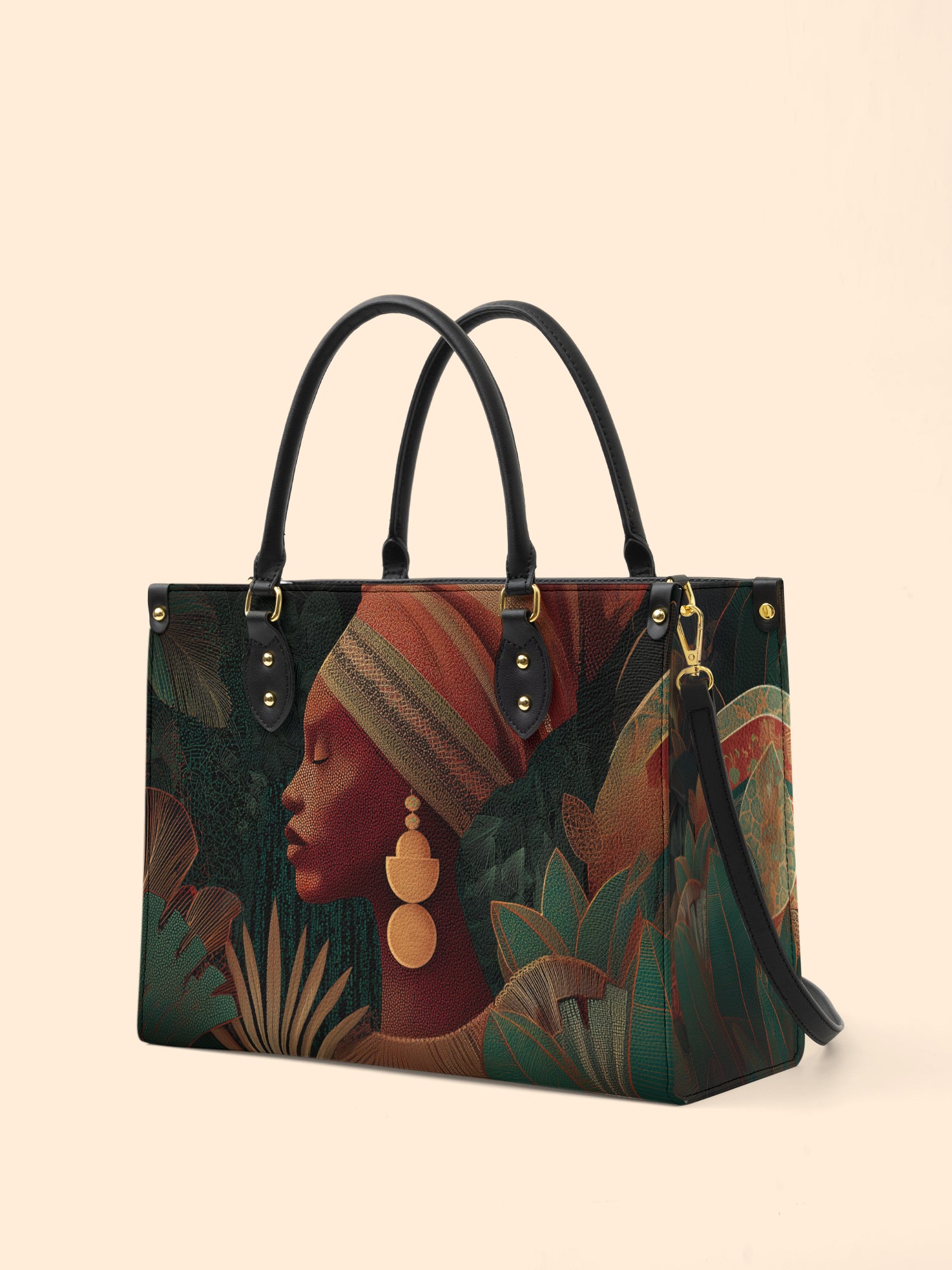 Adorned Silhouette Premium Leather Handbag QR0HH117