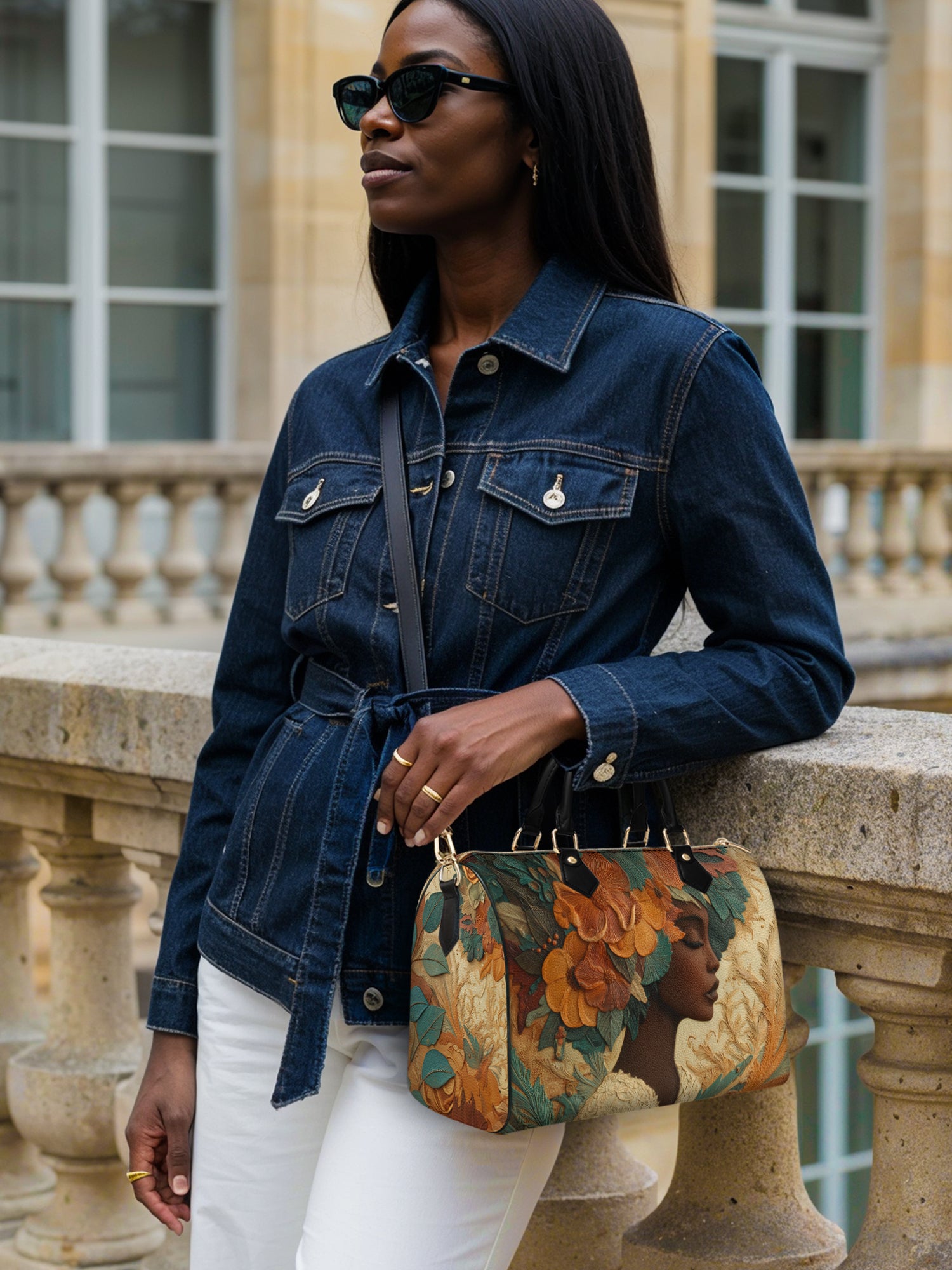 Blossom Divinity Leather Boston Bag QR0HH070