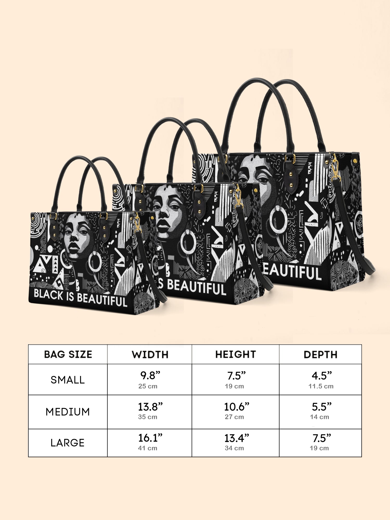 Black Beauty Premium Leather Handbag QR0XD1026